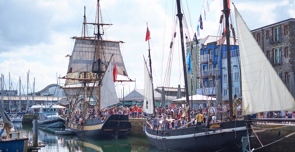 Tall ships at Plymouth Pirates Weekend 